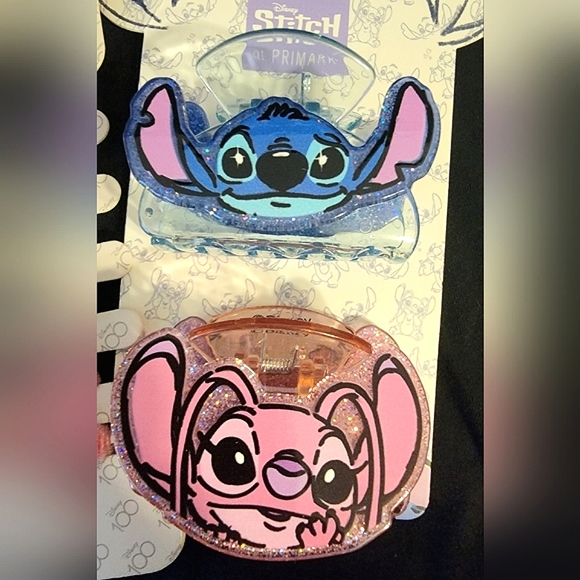 Disney Stitch and Angel Hair accessories Bundle Lilo Claw Duck Jaw Clip Ponytail - Picture 4 of 5